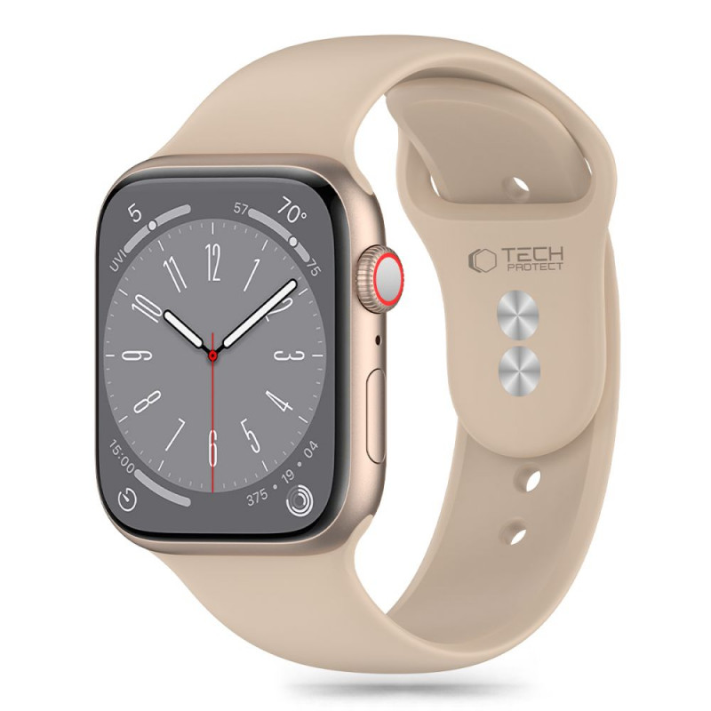 Pulseira de silicone Tech-Protect para Apple Watch 4/5/6/7/8/9/SE/Ultra 1/2 (42/44/45/49 mm), nogueira