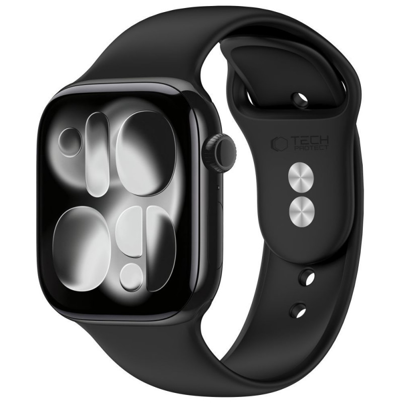 Pulseira de silicone Tech-Protect para Apple Watch 4/5/6/7/8/9/SE/10 (38/40/41/42 mm), preta