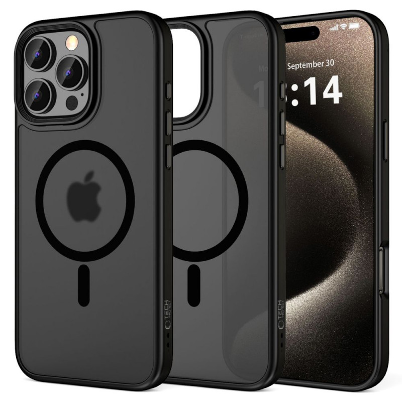 Capa Tech-Protect MagMat MagSafe para Apple iPhone 16 Pro, preto mate