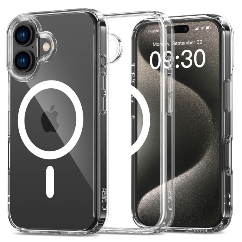Capa Tech-Protect Flexair Hybrid MagSafe para Apple iPhone 16, transparente