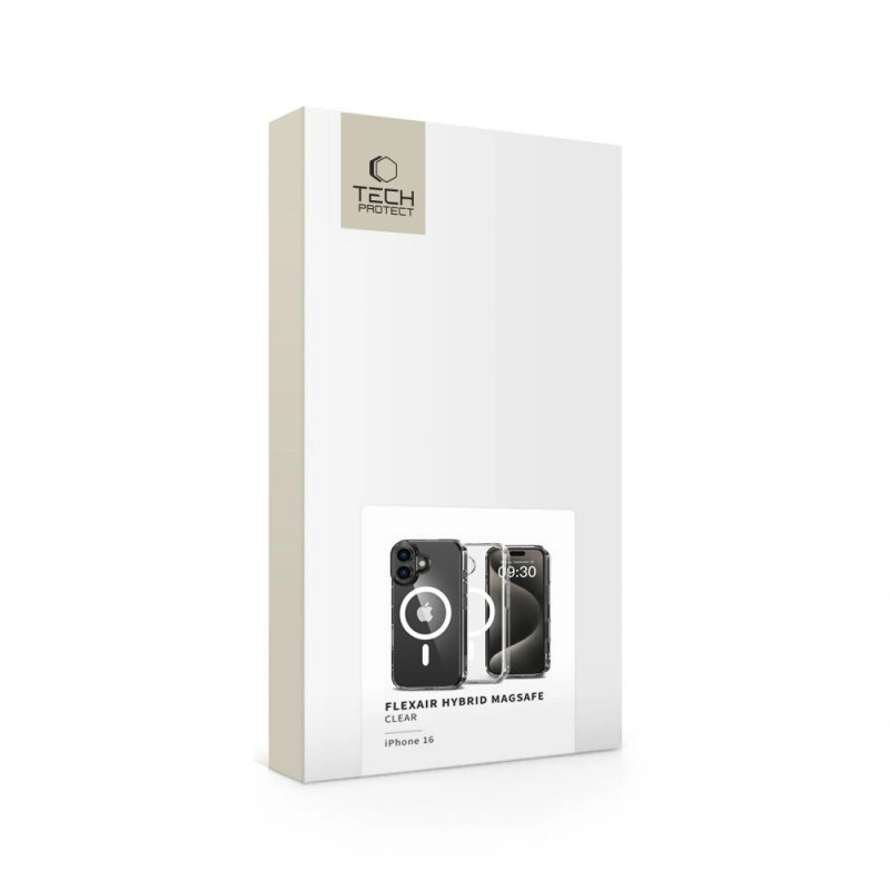 Capa Tech-Protect Flexair Hybrid MagSafe para Apple iPhone 16, transparente