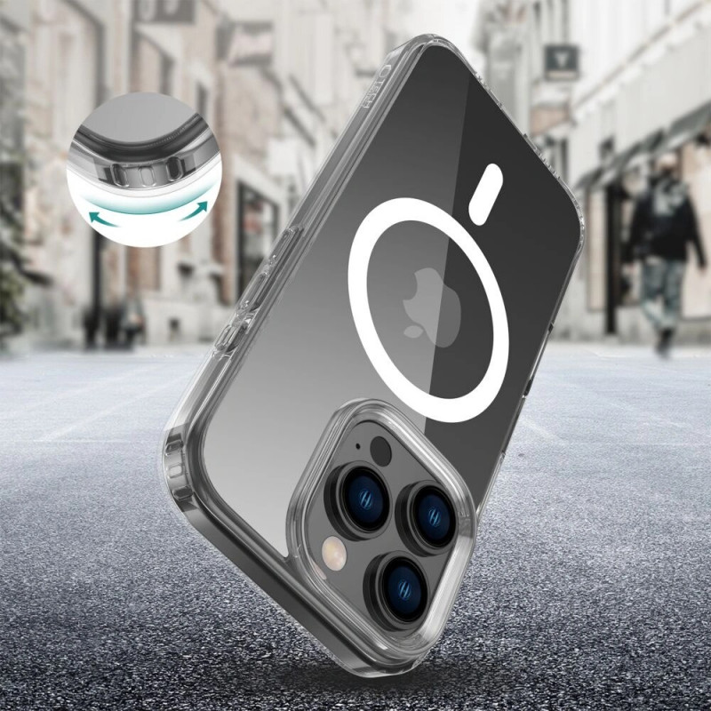 Capa Tech-Protect Flexair Hybrid MagSafe para Apple iPhone 16 Pro, Transparente
