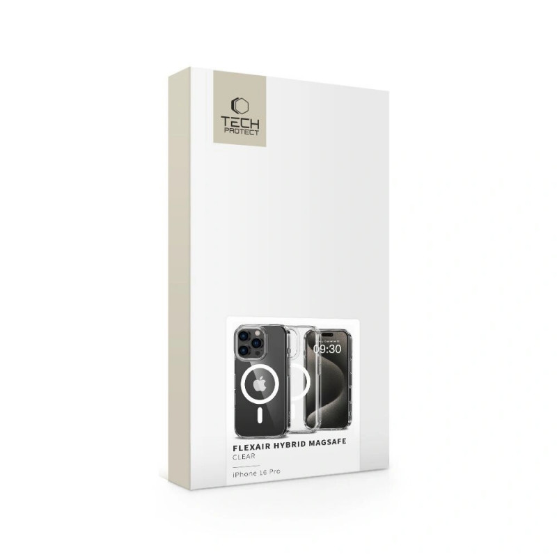 Capa Tech-Protect Flexair Hybrid MagSafe para Apple iPhone 16 Pro, Transparente