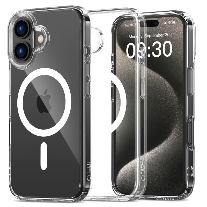 Capa Tech-Protect Flexair Hybrid MagSafe para Apple iPhone 16 Plus, Transparente