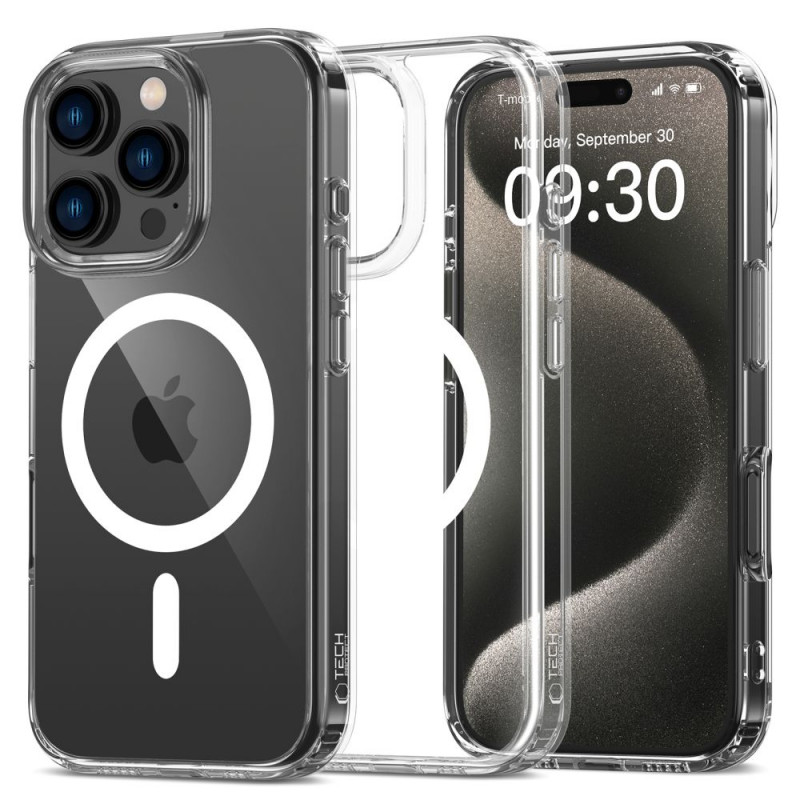 Capa Tech-Protect Flexair Hybrid MagSafe para Apple iPhone 16 Pro Max, transparente