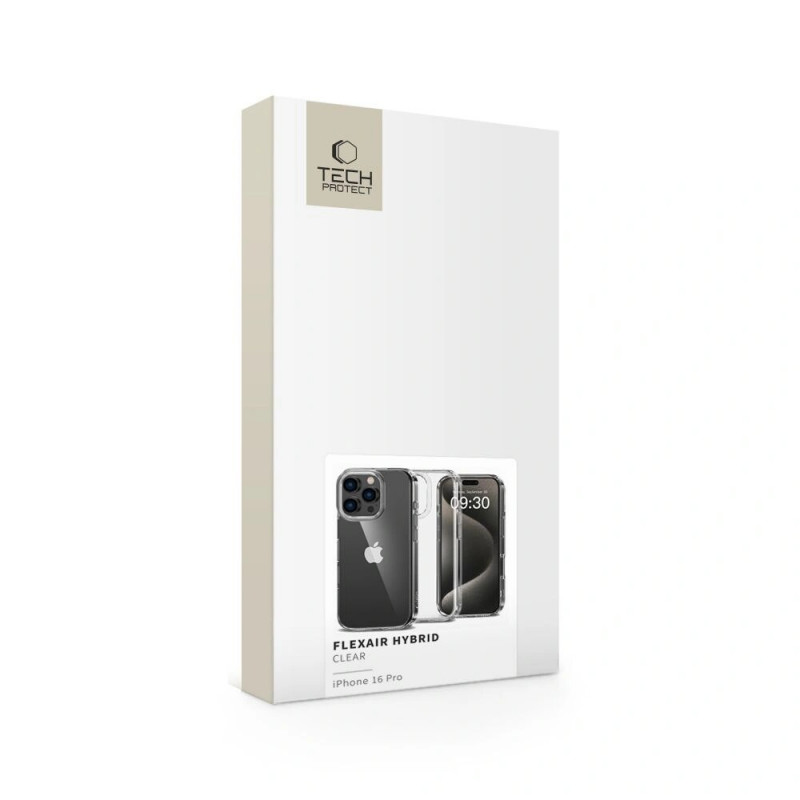 Capa Tech-Protect Flexair Hybrid para Apple iPhone 16 Pro, Transparente