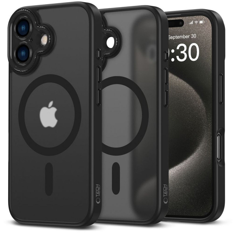 Capa MagSafe Tech-Protect MagCam para Apple iPhone 16, preto mate