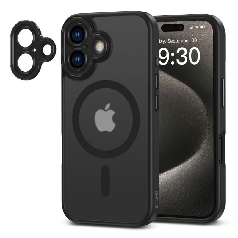 Capa MagSafe Tech-Protect MagCam para Apple iPhone 16, preto mate