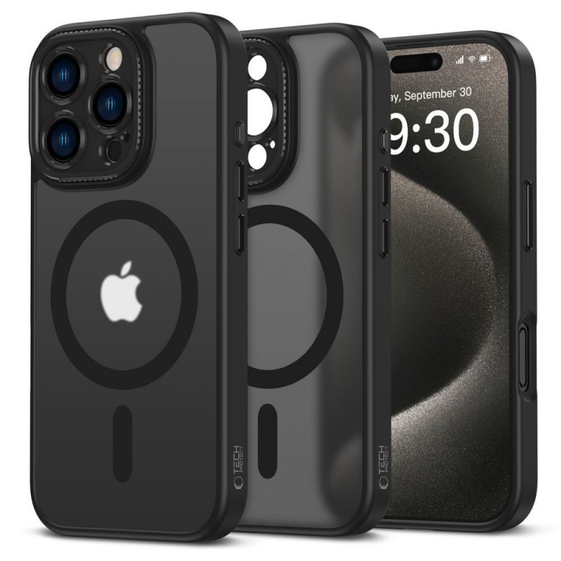 Capa MagSafe Tech-Protect MagCam para Apple iPhone 16 Pro Max, preto mate