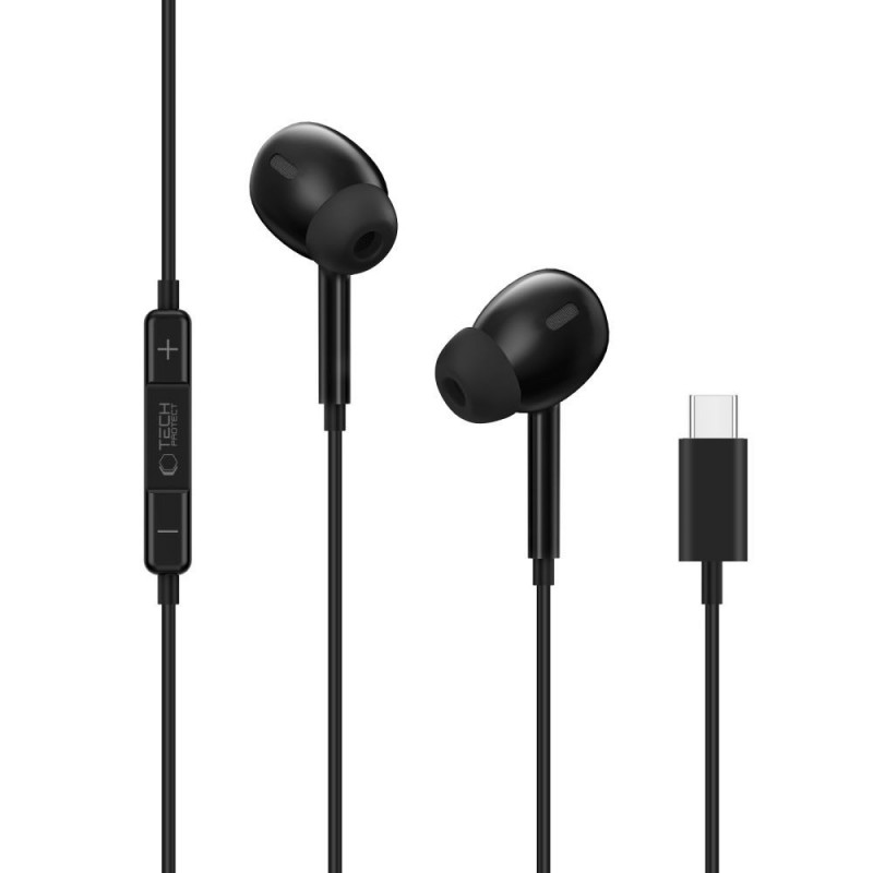 Auscultadores com fios Tech-Protect Ultraboost Core G3 USB-C, pretos