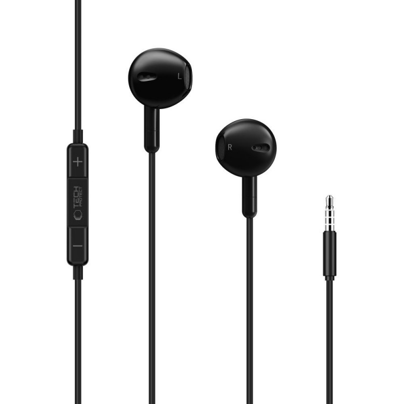 Auscultadores com fios Tech-Protect Ultraboost Core G4 Mini Jack 3,5 mm, pretos