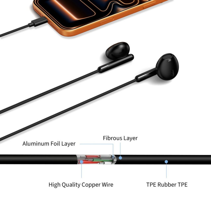 Auscultadores com fios Tech-Protect Ultraboost Core G4 Mini Jack 3,5 mm, pretos