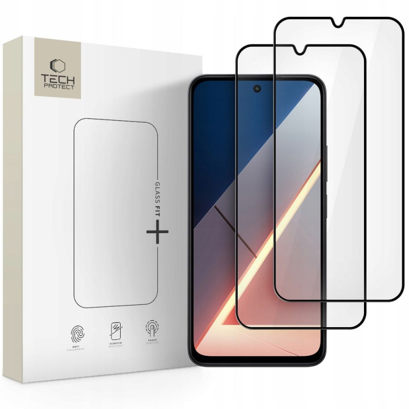Tech-Protect Glass Fit+ Vidro Temperado para Xiaomi Poco M7, Preto (2 un.)