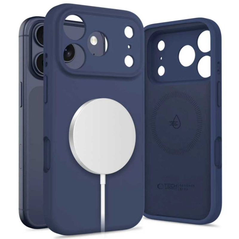 Capa Tech-Protect Silicone MagSafe para Apple iPhone 17 Pro Max, Deep Blue