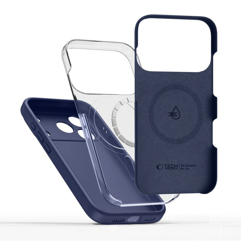 Capa Tech-Protect Silicone MagSafe para Apple iPhone 17 Pro Max, Deep Blue