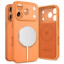 Capa de silicone MagSafe Tech-Protect para Apple iPhone 17 Pro Max, laranja cósmico
