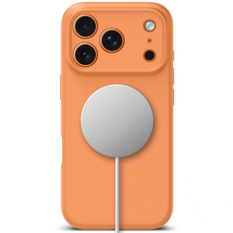 Capa de silicone MagSafe Tech-Protect para Apple iPhone 17 Pro Max, laranja cósmico