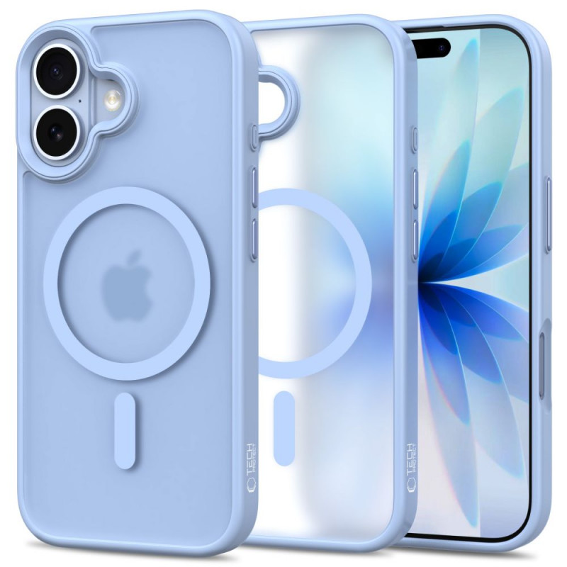 Capa MagSafe Tech-Protect MagMat para Apple iPhone 17, azul névoa mate
