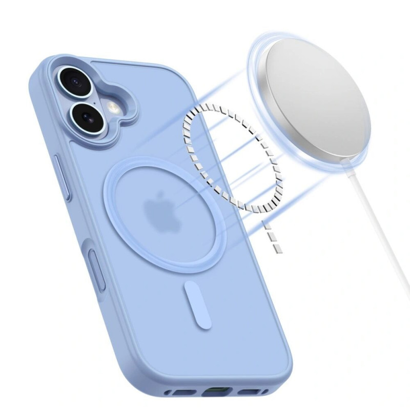 Capa MagSafe Tech-Protect MagMat para Apple iPhone 17, azul névoa mate