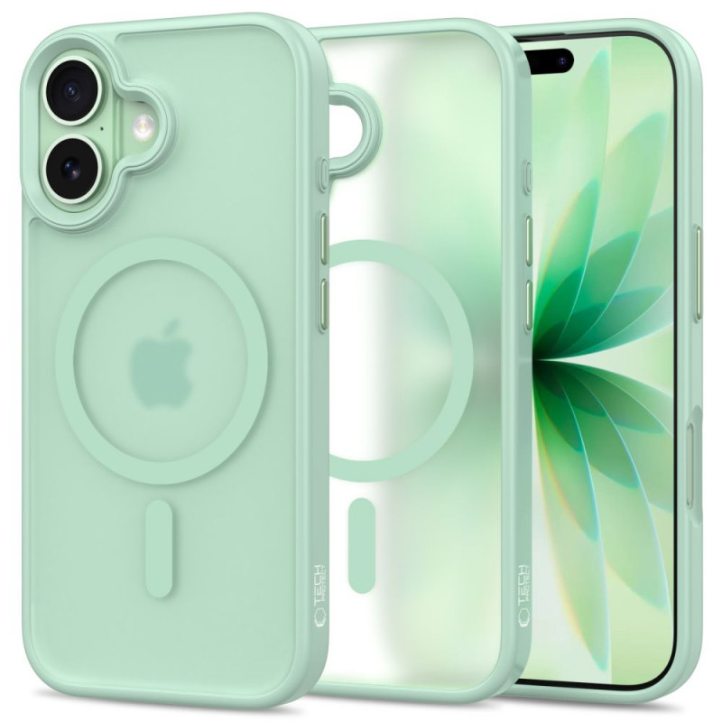 Capa MagSafe Tech-Protect MagMat para Apple iPhone 17, verde-salva mate