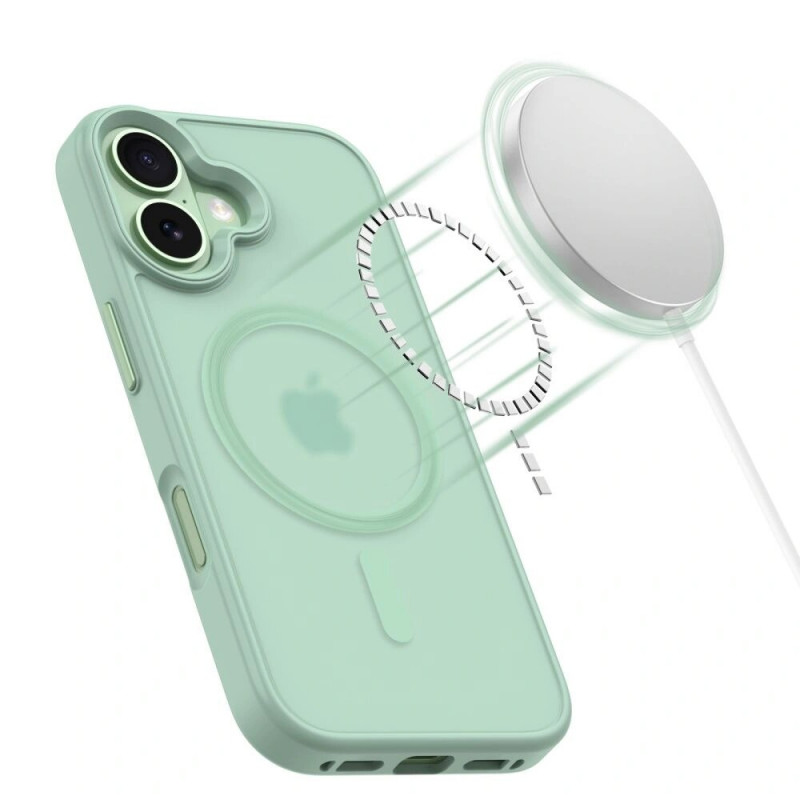 Capa MagSafe Tech-Protect MagMat para Apple iPhone 17, verde-salva mate