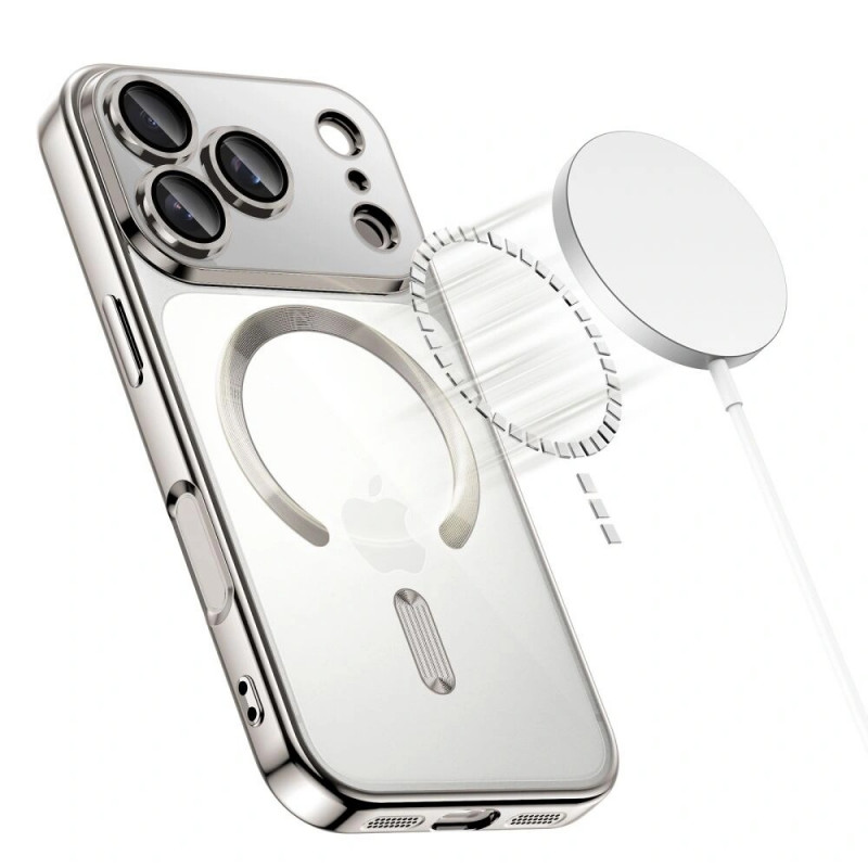Capa MagFlex MagSafe Tech-Protect para Apple iPhone 17 Pro, prateado brilhante