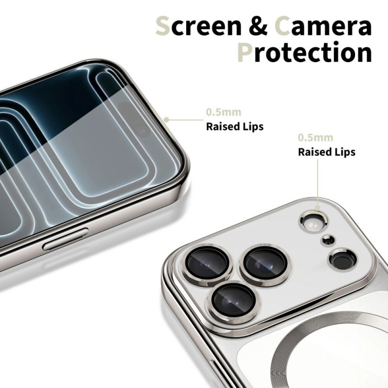 Capa MagFlex MagSafe Tech-Protect para Apple iPhone 17 Pro, prateado brilhante