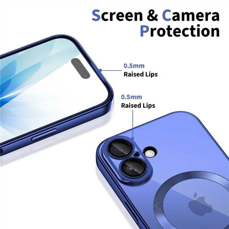 Capa MagSafe Tech-Protect MagFlex para Apple iPhone 17, azul névoa brilhante