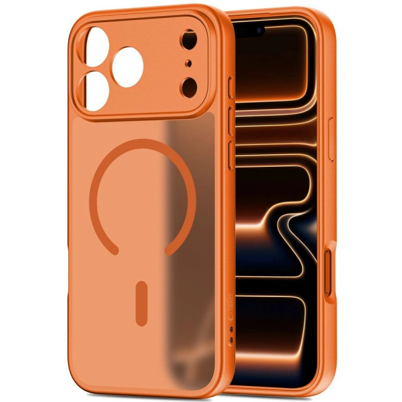 Capa MagSafe Tech-Protect BasicMag para Apple iPhone 17 Pro Max, laranja cósmico mate