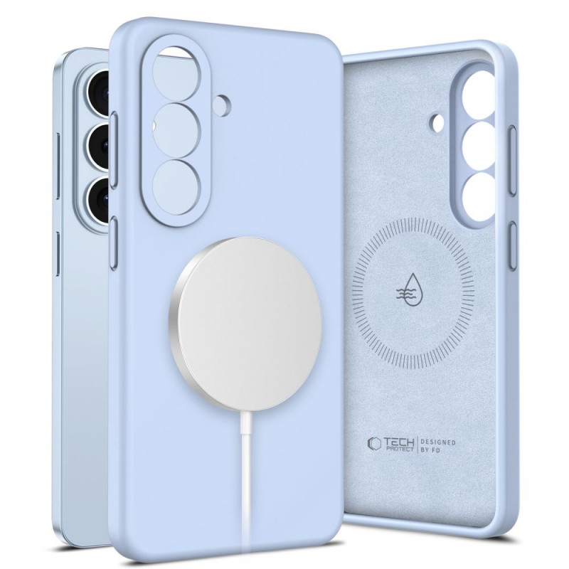 Capa de silicone MagSafe Tech-Protect para Samsung Galaxy S26, azul-céu