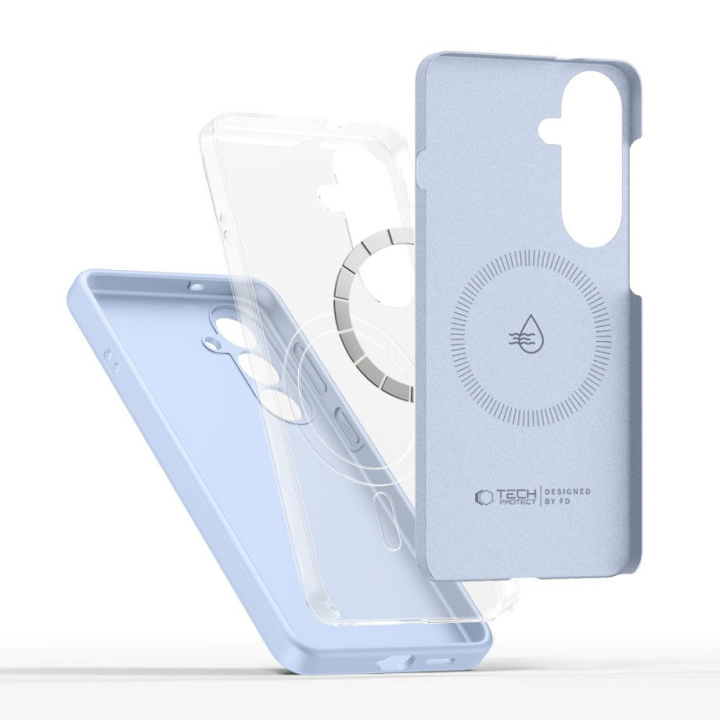 Capa de silicone MagSafe Tech-Protect para Samsung Galaxy S26, azul-céu