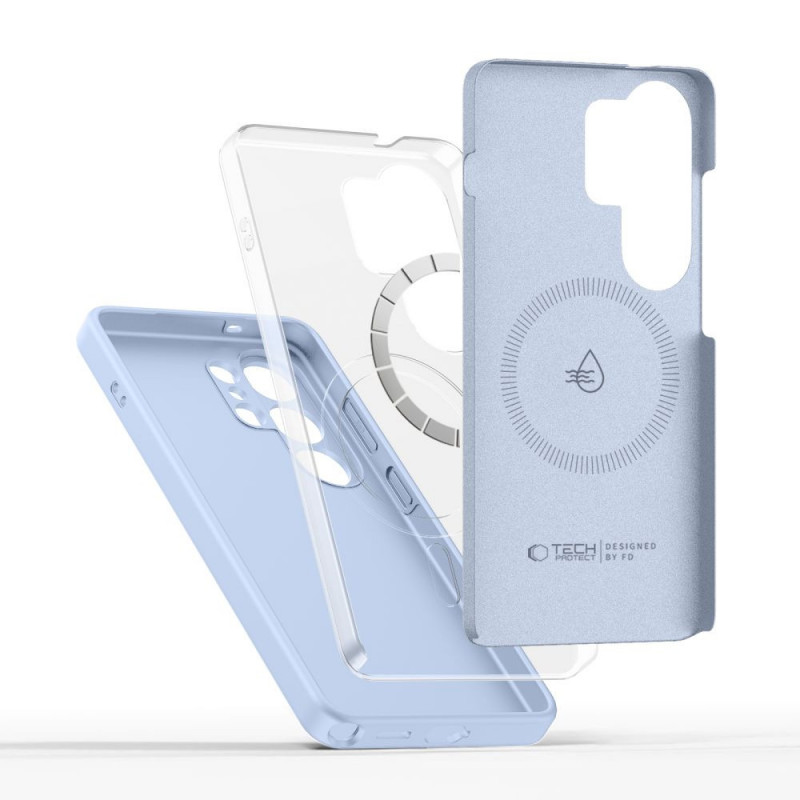 Capa de silicone MagSafe Tech-Protect para Samsung Galaxy S26 Ultra, azul-céu