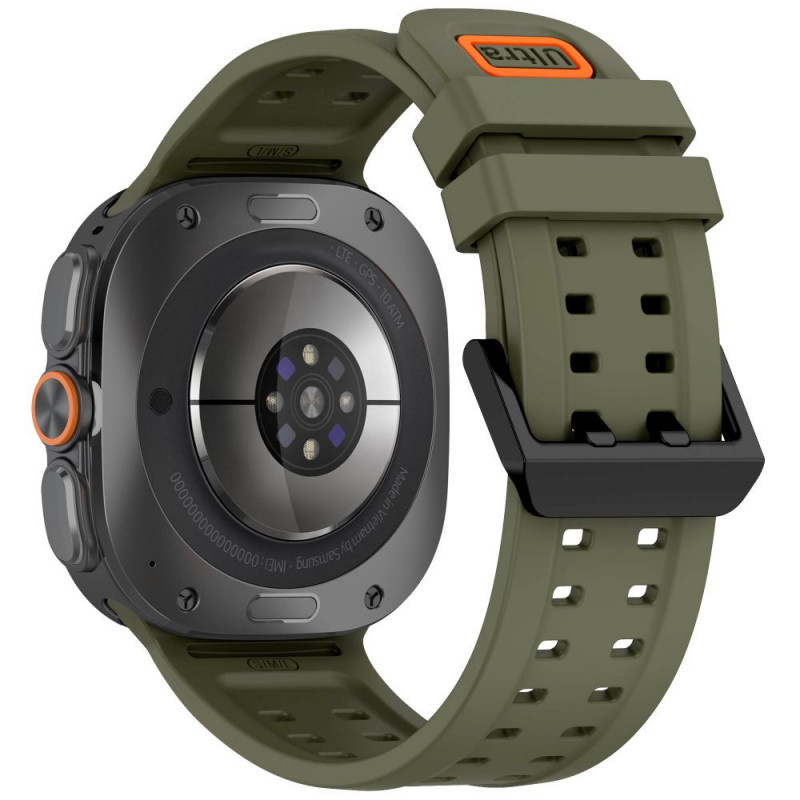 Pulseira Tech-Protect Silicone Air para Samsung Galaxy Watch Ultra 1 / 2 (2024-2026) 47 mm, verde-oliva
