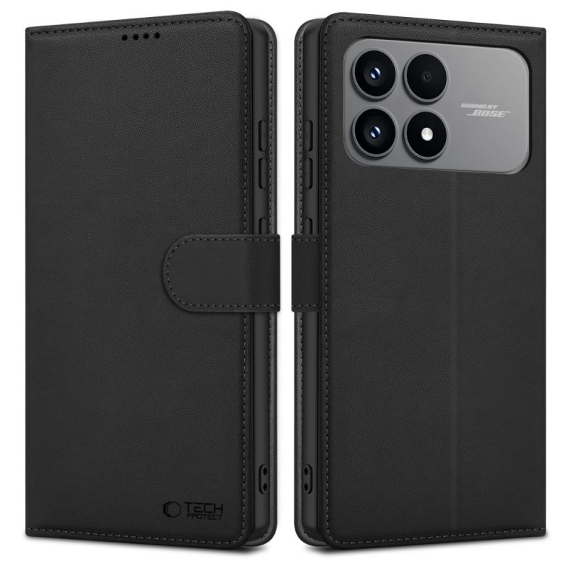 Capa carteira Tech-Protect Xiaomi Poco F8 Pro, preta