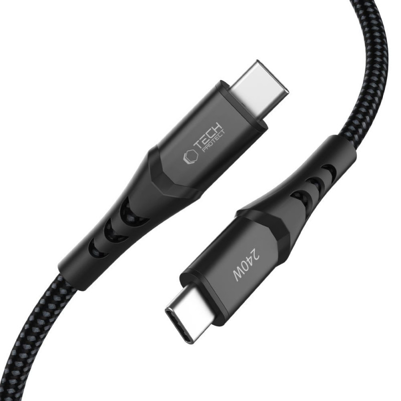 Cabo USB-C para USB-C Tech-Protect Ultraboost UB11T PD 240W, 100 cm, preto
