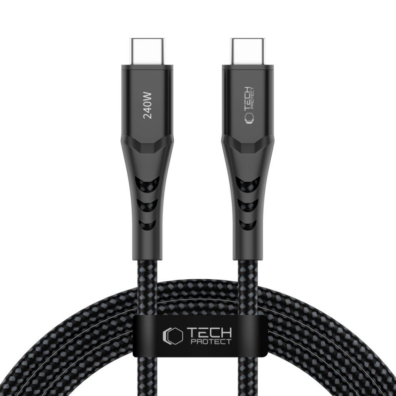 Cabo USB-C para USB-C Tech-Protect Ultraboost UB11T PD 240W, 200 cm, preto