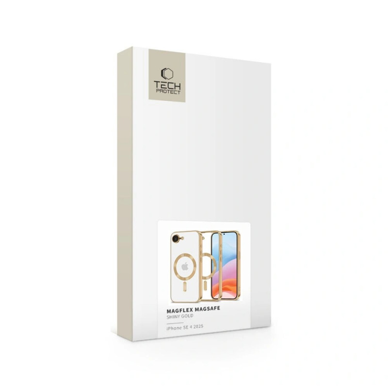 Capa MagFlex MagSafe Tech-Protect THP3927 para Apple iPhone 17e / 16e, dourado brilhante