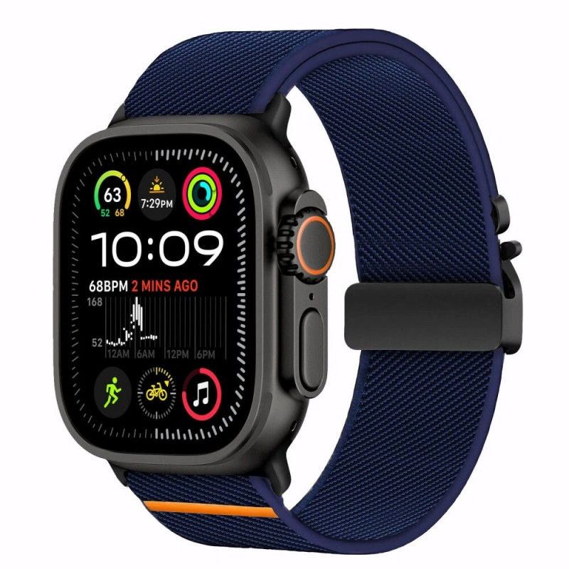 Pulseira de relógio Tech-Protect Nylon Clasp para Apple Watch 6 / 7 / 8 / 9 / 10 / SE / Ultra 1 / 2 44/45/46/49 mm, azul-marinho