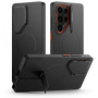 Capa Tech-Protect Kevlar Aura MagSafe para Samsung Galaxy S25 Ultra, preta/laranja