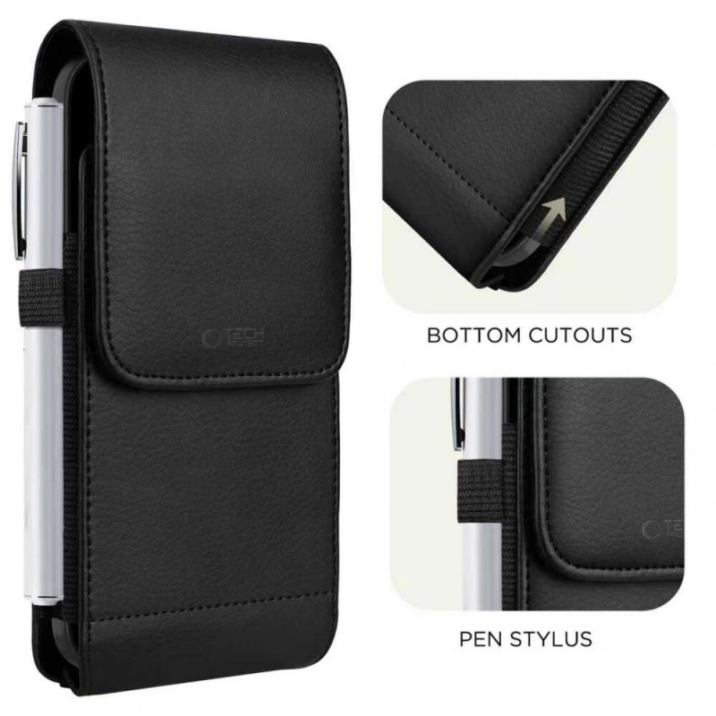 Tech-Protect SM75 Bolsa universal para telemóvel para smartphones de 5,8-6,8 polegadas, preta