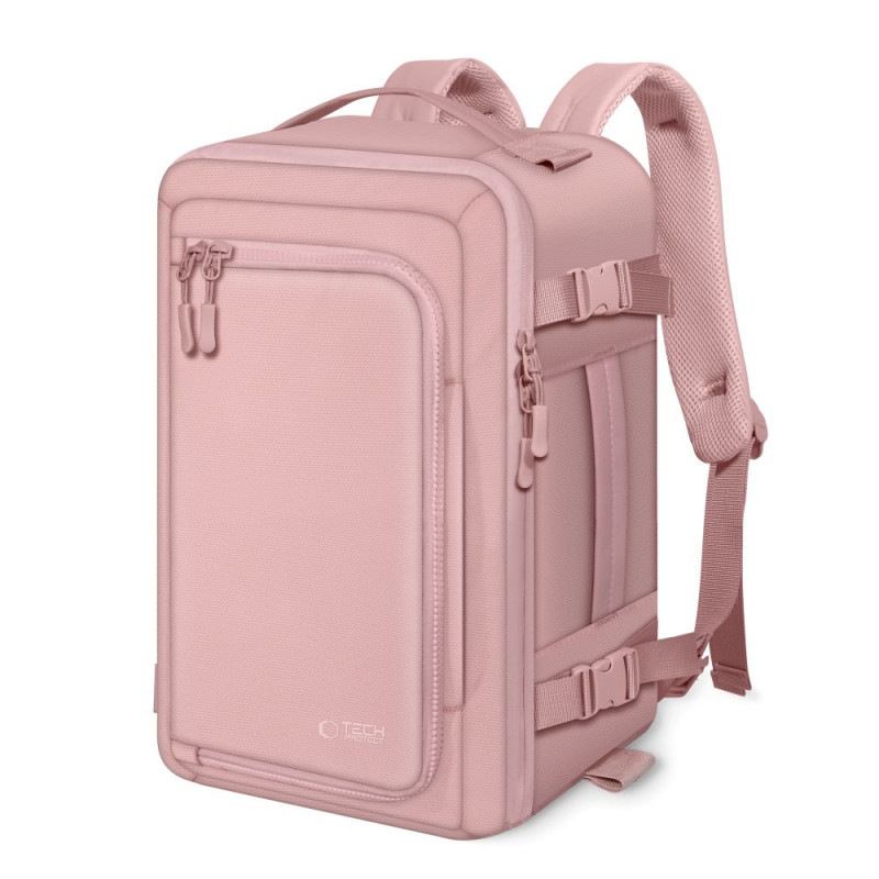 Mochila de cabine para portátil Tech-Protect Defender S50 Ryanair & Wizzair, 20 L, 40x20x25 cm, rosa empoeirado