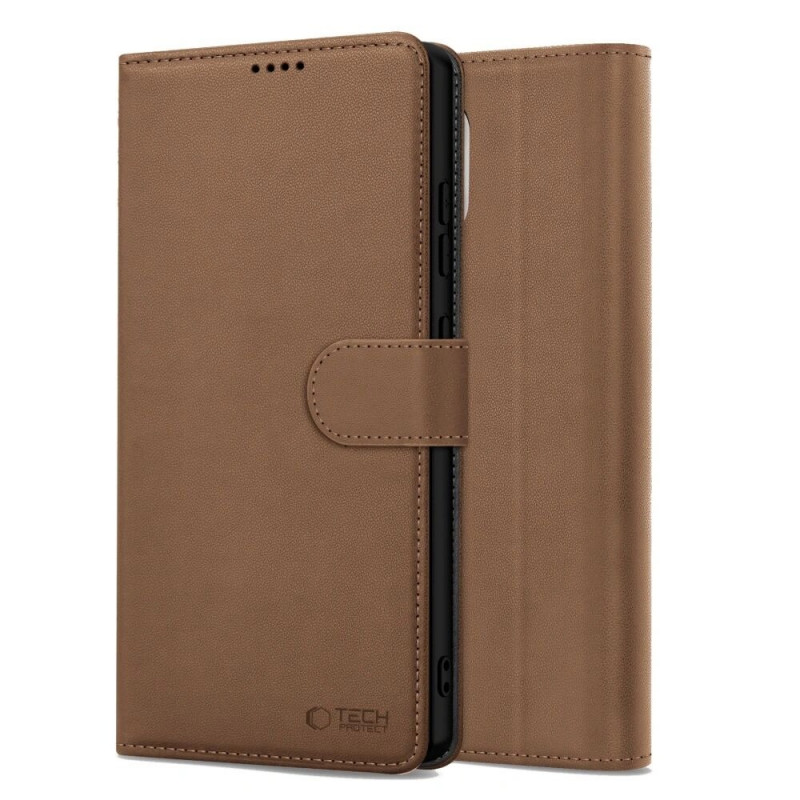 Capa com carteira Tech-Protect para Apple iPhone 17e / 16e, castanha