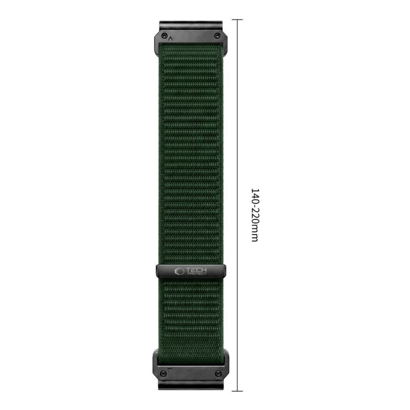 Pulseira para relógio Tech-Protect NylonLoop Garmin Fenix 5X / 5X Plus / 6X / 6X Pro / 7X / 8 / 8 Pro / 9 / 9 Pro (51 mm), verde militar