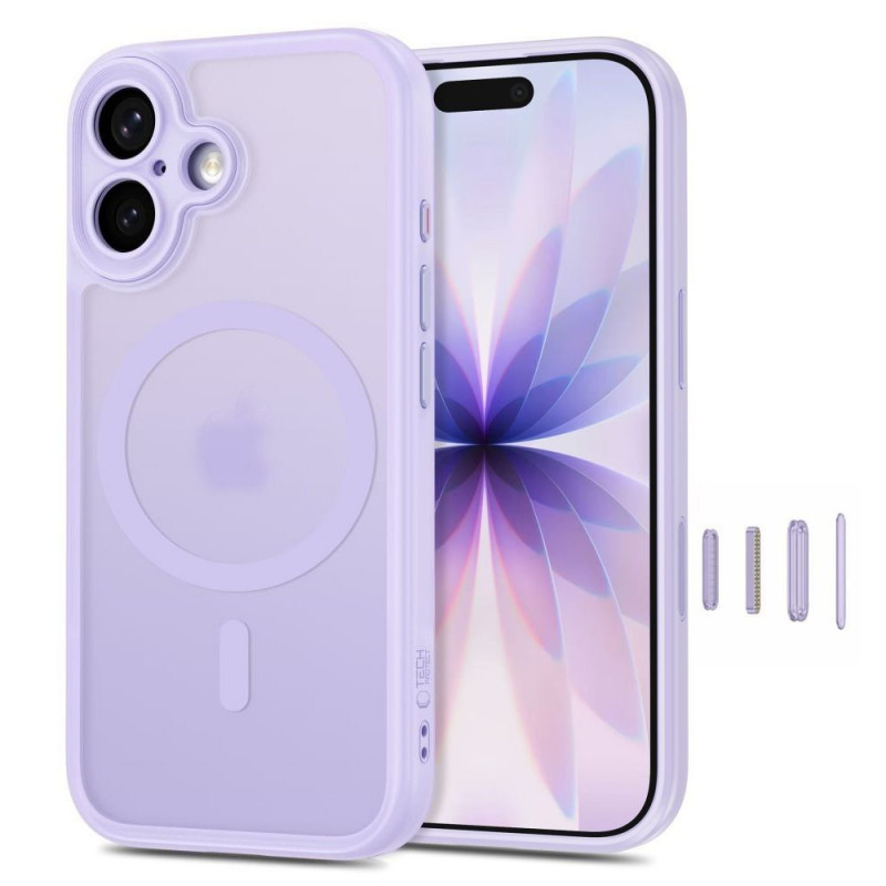 Capa Tech-Protect MagPeak MagSafe CC para Apple iPhone 17, lavanda mate