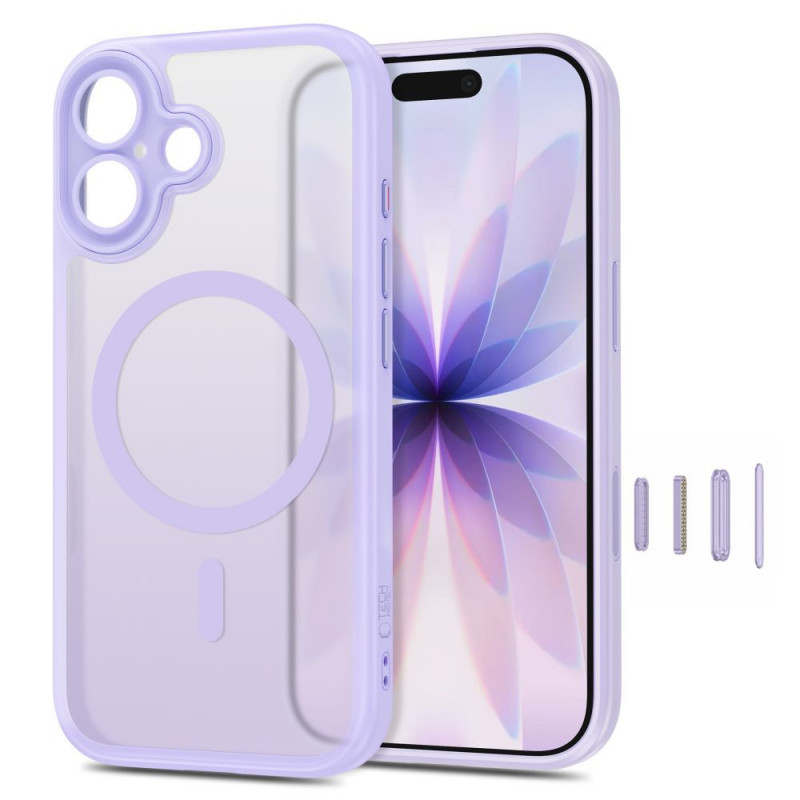 Capa Tech-Protect MagPeak MagSafe CC para Apple iPhone 17, lavanda mate