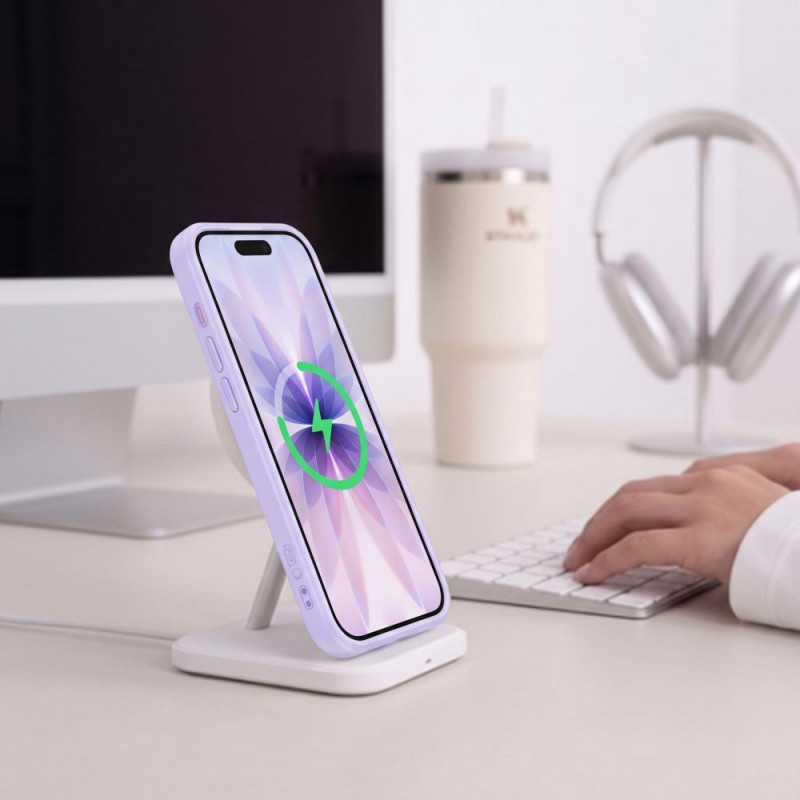 Capa Tech-Protect MagPeak MagSafe CC para Apple iPhone 17, lavanda mate