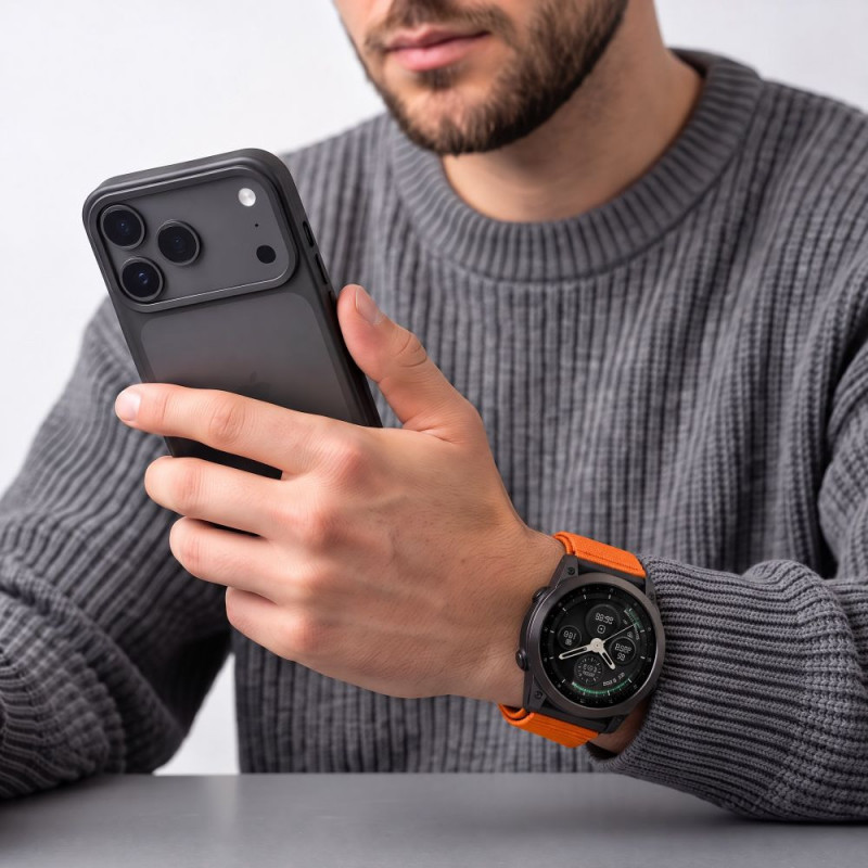 Pulseira Tech-Protect NylonLoop para Garmin Fenix 5X / 5X Plus / 6X / 6X Pro / 7X / 8 / 8 Pro / 9 / 9 Pro (51 mm), Laranja Sinal