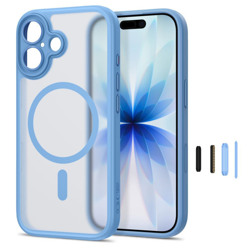 Capa Tech-Protect MagPeak MagSafe CC para Apple iPhone 17, Matte Mist Blue