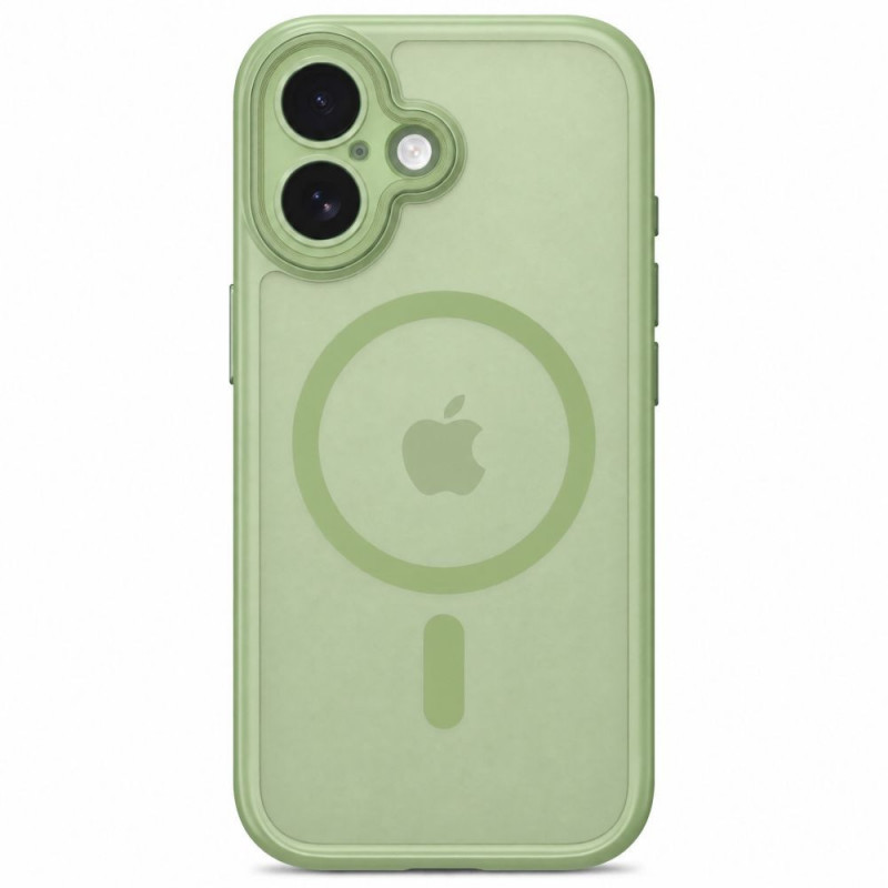 Capa Tech-Protect MagPeak MagSafe CC para Apple iPhone 17, verde-sálvia mate