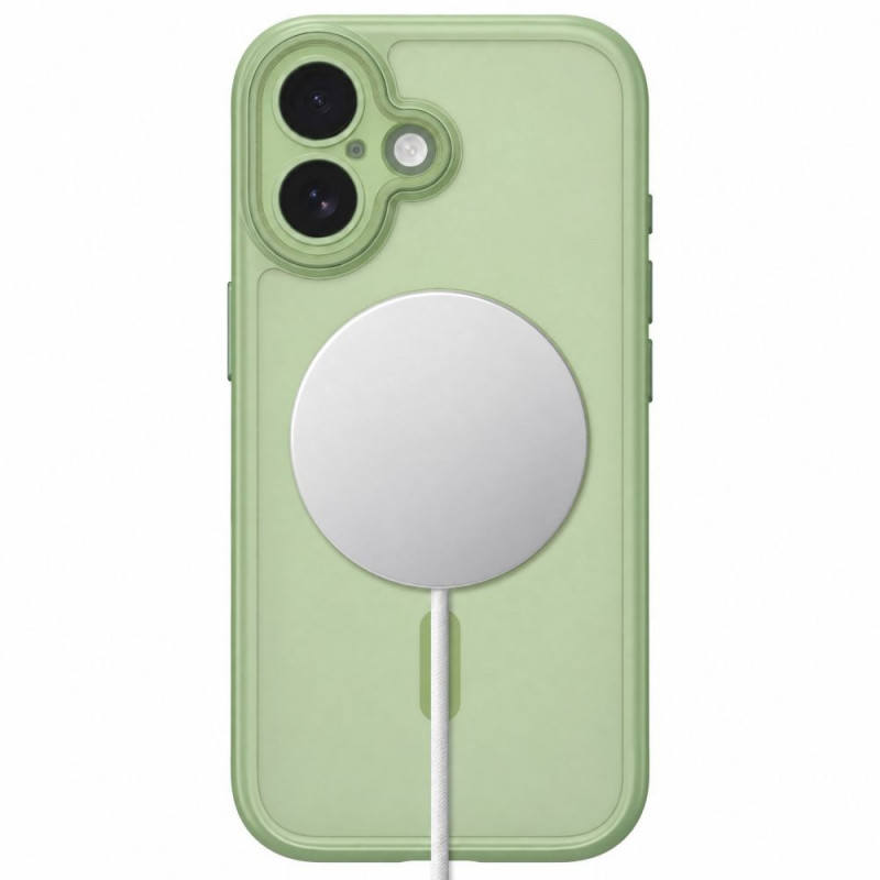 Capa Tech-Protect MagPeak MagSafe CC para Apple iPhone 17, verde-sálvia mate